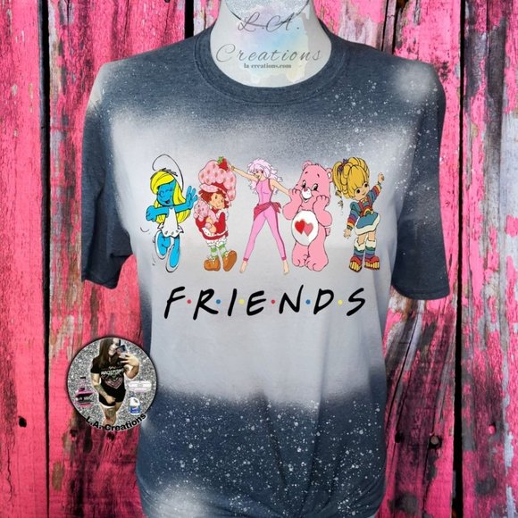 80's Cartoons Friends - Bleached Tee - Picture 1 of 2